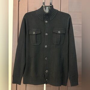 J. Crew Men's Black bottom-Up Sweater